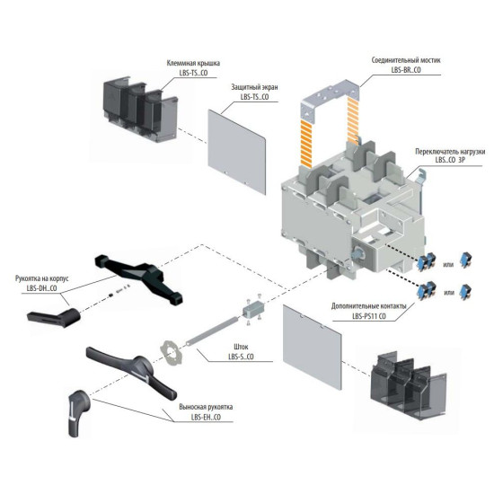 Блок контактів ETI 004661585 LBS-PS11 CO (NO+NC для LBS 160-1600A CO)