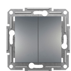 Двоклавішний кнопковий вимикач Schneider Electric Asfora EPH1100162 (сталь)