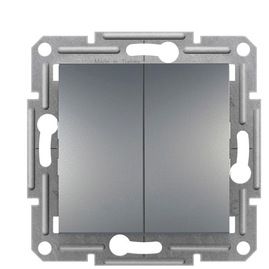 Двоклавішний кнопковий вимикач Schneider Electric Asfora EPH1100162 (сталь)