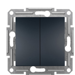 Двоклавішний кнопковий вимикач Schneider Electric Asfora EPH1100171 (антрацит)