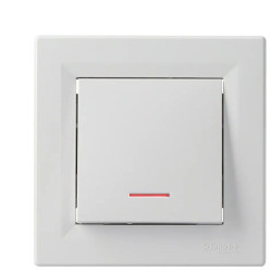 Кнопковий вимикач вимикача Schneider Electric Asfora EPH1600321 з підсвічуванням (білий)