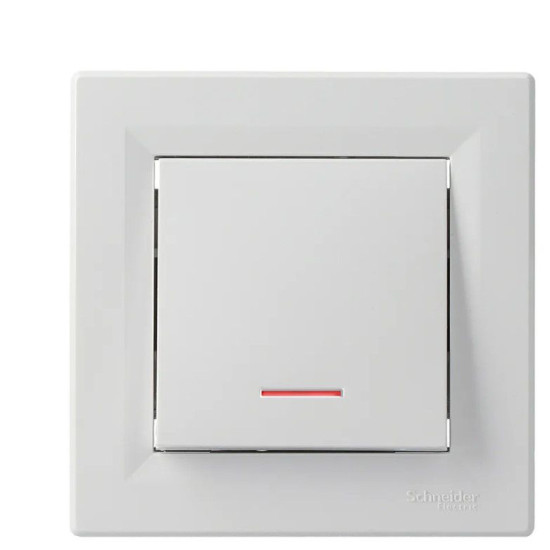 Кнопковий вимикач вимикача Schneider Electric Asfora EPH1600321 з підсвічуванням (білий)