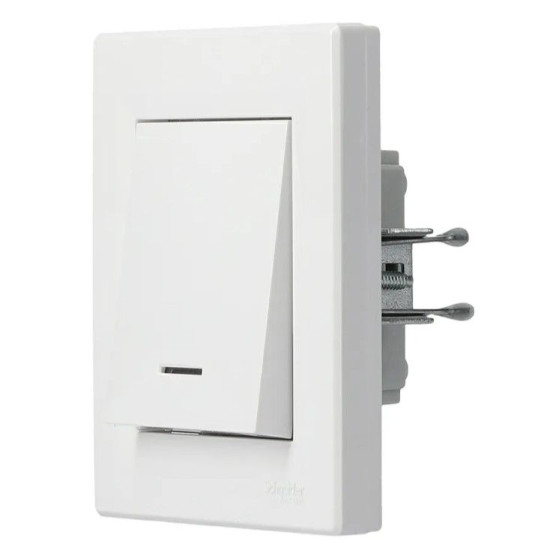 Кнопковий вимикач вимикача Schneider Electric Asfora EPH1600321 з підсвічуванням (білий)