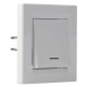 Кнопковий вимикач вимикача Schneider Electric Asfora EPH1600321 з підсвічуванням (білий)