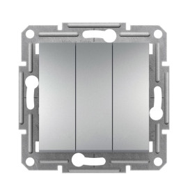 Триклавішний вимикач Schneider Electric Asfora EPH2100161 (алюміній)