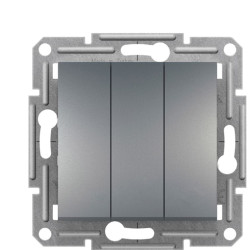 Триклавішний вимикач Schneider Electric Asfora EPH2100162 (сталь)