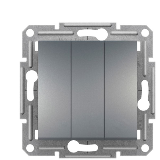 Триклавішний вимикач Schneider Electric Asfora EPH2100162 (сталь)