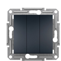 Триклавішний вимикач Schneider Electric Asfora EPH2100171 (антрацит)
