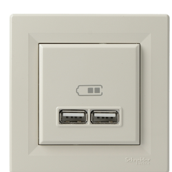 USB розетка Schneider Electric Asfora EPH2700223 (кремова)