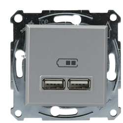 USB розетка Schneider Electric Asfora EPH2700261 (алюміній)