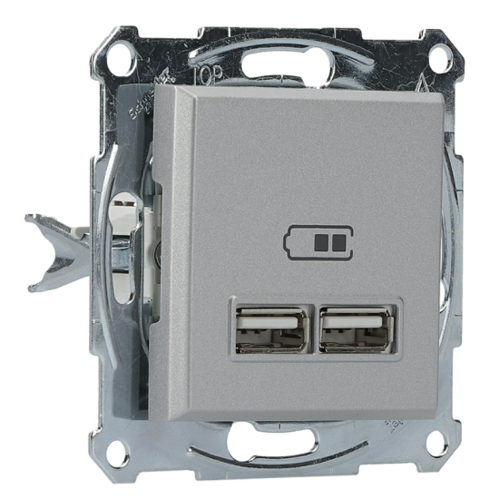 USB розетка Schneider Electric Asfora EPH2700261 (алюміній)