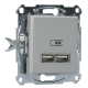 USB розетка Schneider Electric Asfora EPH2700261 (алюміній)