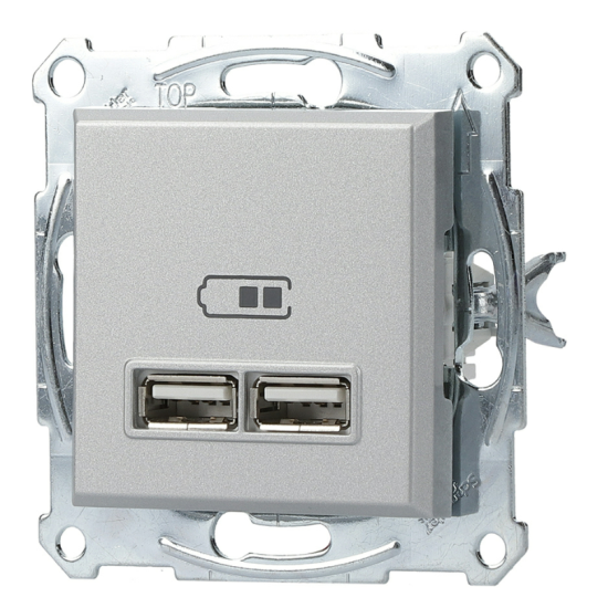 USB розетка Schneider Electric Asfora EPH2700261 (алюміній)