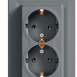 Подвійна розетка Schneider Electric Asfora EPH9900162 із заземленням (сталь)
