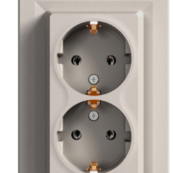 Подвійна розетка Schneider Electric Asfora EPH9900169 із заземленням (бронза)