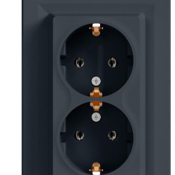 Подвійна розетка Schneider Electric Asfora EPH9900171 із заземленням (антрацит)