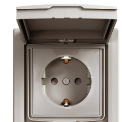 Розетка Schneider Electric Asfora EPH3100369 із заземленням та зі шторками (бронза)