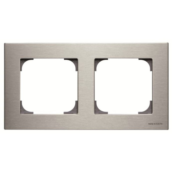 Двомісна рамка ABB Sky 2CLA857200A1401 8572 AI (сталь)