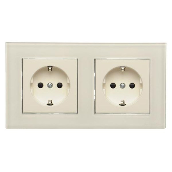 Двомісна рамка ABB Sky 2CLA857200A3001 8572 CB (біле скло)