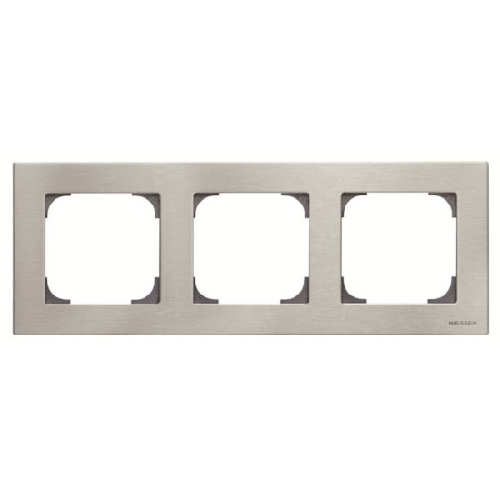 Тримісна рамка ABB Sky 2CLA857300A1401 8573 AI (сталь)