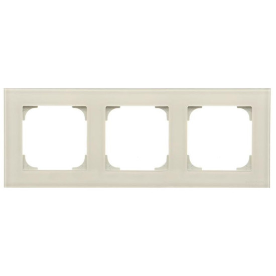 Тримісна рамка ABB Sky 2CLA857300A3001 8573 CB (біле скло)