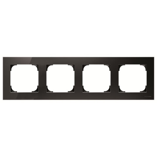 Чотиримісна рамка ABB Sky 2CLA857400A3101 8574 CN (чорне скло)