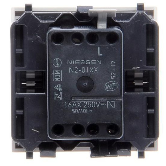 Однокнопковий вимикач ABB Zenit 2CLA220100N1101 N2201 BL (білий)