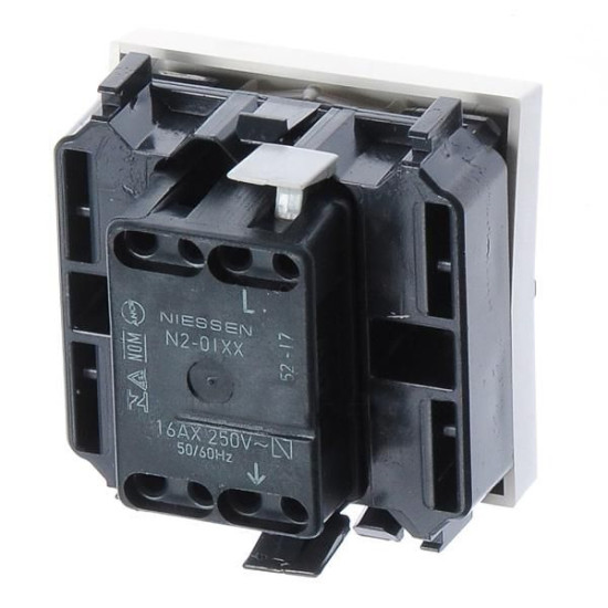 Однокнопковий вимикач ABB Zenit 2CLA220100N1101 N2201 BL (білий)