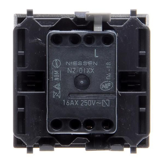 Однокнопковий вимикач ABB Zenit 2CLA220100N1301 N2201 PL (срібло)