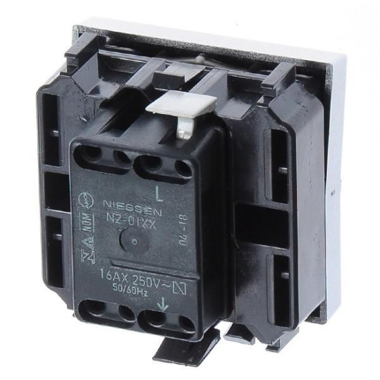 Однокнопковий вимикач ABB Zenit 2CLA220100N1301 N2201 PL (срібло)