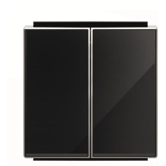 Подвійна клавіша вимикача ABB Sky 2CLA851100A2501 8511 CN (чорне скло)