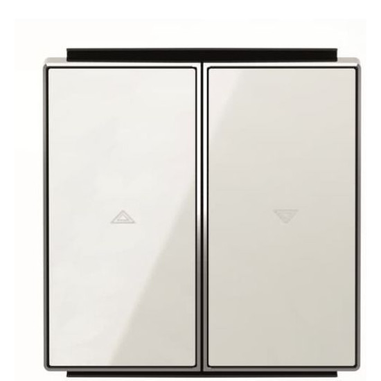 Подвійна клавіша жалюзі ABB Sky 2CLA854400A2101 8544 CB (біле скло)