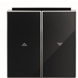 Подвійна клавіша жалюзі ABB Sky 2CLA854400A2501 8544 CN (чорне скло)
