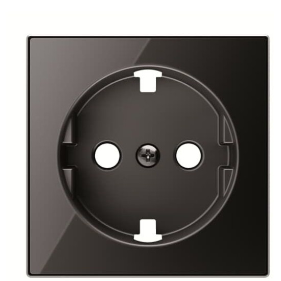 Центральна плата розетки ABB Sky 2CLA858890A2501 8588.9 CN із заземленням (чорне скло)
