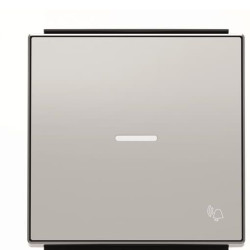 Клавіша вимикача ABB Sky 2CLA850430A1301 8504.3 PL із лінзою із символом «Дзвінок» (срібло)