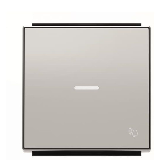 Клавіша вимикача ABB Sky 2CLA850430A1301 8504.3 PL із лінзою із символом «Дзвінок» (срібло)