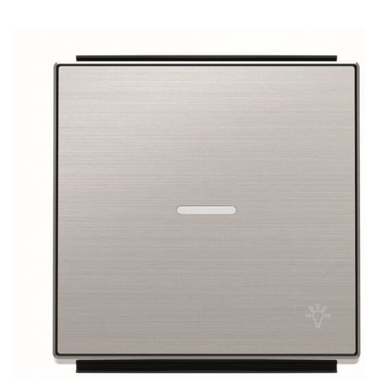Клавіша вимикача ABB Sky 2CLA850440A1401 8504.4 AI з лінзою із символом «Світло» (сталь)