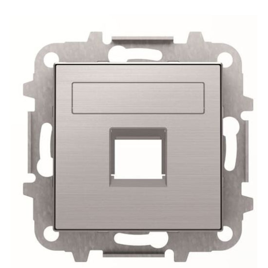 Одинарна центральна плата комунікаційної розетки ABB Sky 2CLA851810A1401 8518.1 AI (сталь)