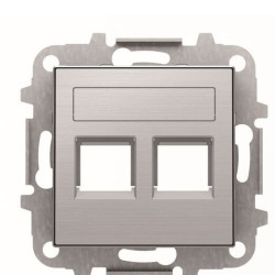 Подвійна центральна плата комунікаційної розетки ABB Sky 2CLA851820A1401 8518.2 AI (сталь)