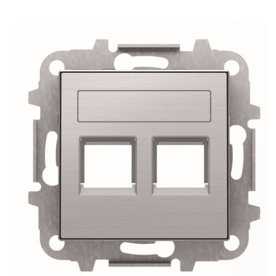 Подвійна центральна плата комунікаційної розетки ABB Sky 2CLA851820A1401 8518.2 AI (сталь)