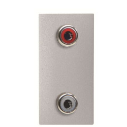 RCA розетка ABB Zenit 2CLA215520N1301 N2155.2 PL 1М (срібло)