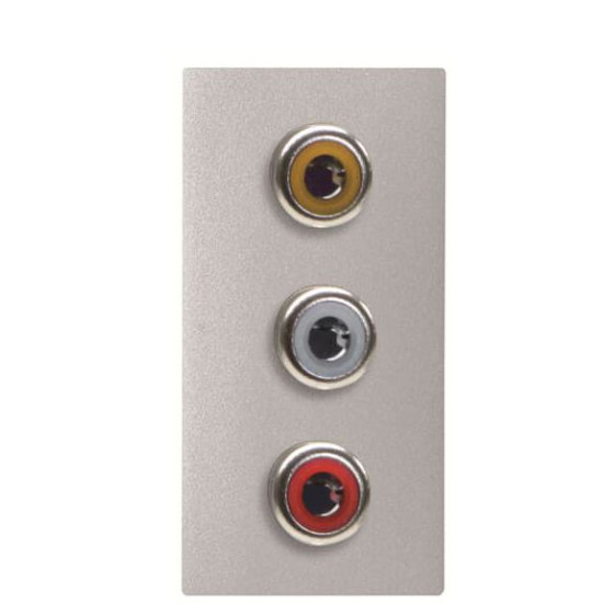 RCA розетка ABB Zenit 2CLA215530N1301 N2155.3 PL 1М (срібло)
