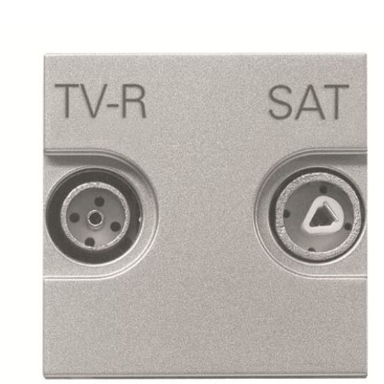 Кінцева TV-R SAT розетка ABB Zenit 2CLA225170N1301 N2251.7 PL (срібло)