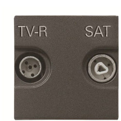 Прохідна TV-R SAT розетка ABB Zenit 2CLA225180N1801 N2251.8 AN (антрацит)