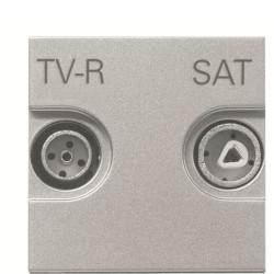 Прохідна TV-R SAT розетка ABB Zenit 2CLA225180N1301 N2251.8 PL (срібло)