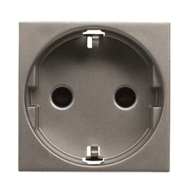 Розетка ABB Zenit 2CLA228860N1801 N2288.6 AN із заземленням та зі шторками (антрацит)