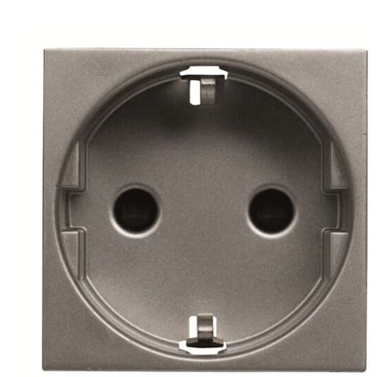 Розетка ABB Zenit 2CLA228860N1801 N2288.6 AN із заземленням та зі шторками (антрацит)