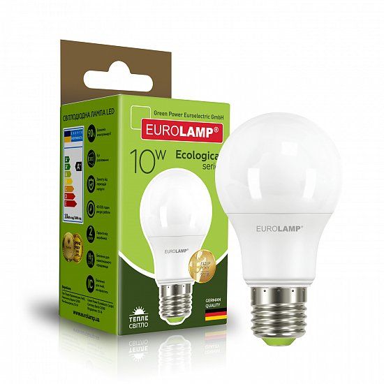 Світлодіодна лампа Eurolamp LED-A60-10273(P) Eco 10Вт 3000К A60 Е27