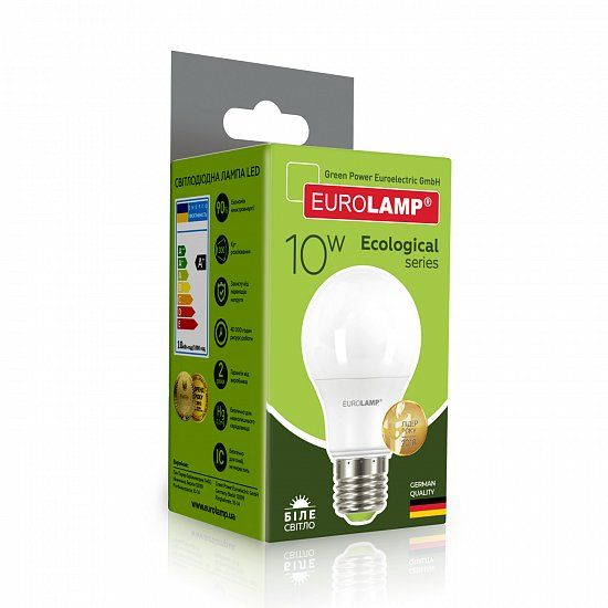 Світлодіодна лампа Eurolamp LED-A60-10274(P) Eco 10Вт 4000К A60 Е27