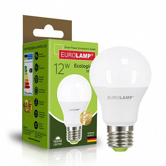Світлодіодна лампа Eurolamp LED-A60-12273(P) Eco 12Вт 3000К A60 Е27